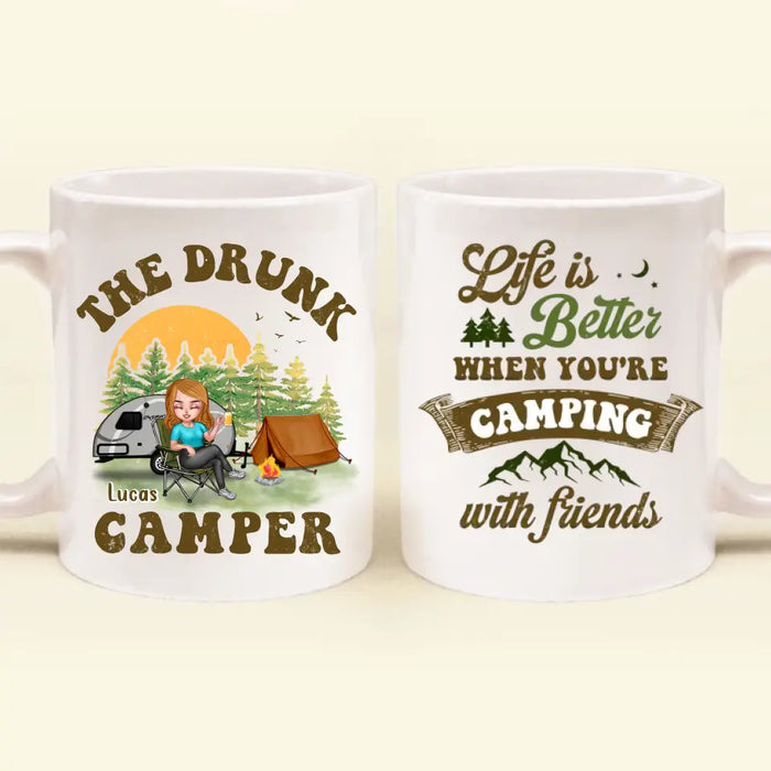 Custom Personalized Camping Coffee Mug - Gift Idea For Camping Loves/Friends- Life Is Better When You're Camping With Friends
