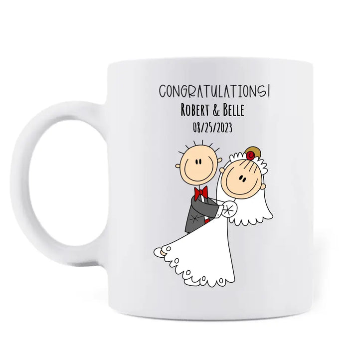 Custom Personalized Couple Coffee Mug - Wedding Gift Idea for Couple - Congratulations! Look At You Two Getting Married & Shit