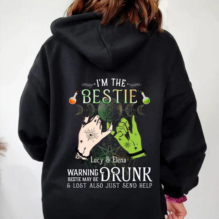Personalized Witch Besties Pullover Hoodie Back - Gift Idea For Halloween/Witch Lovers/Besties - I'm The Bestie