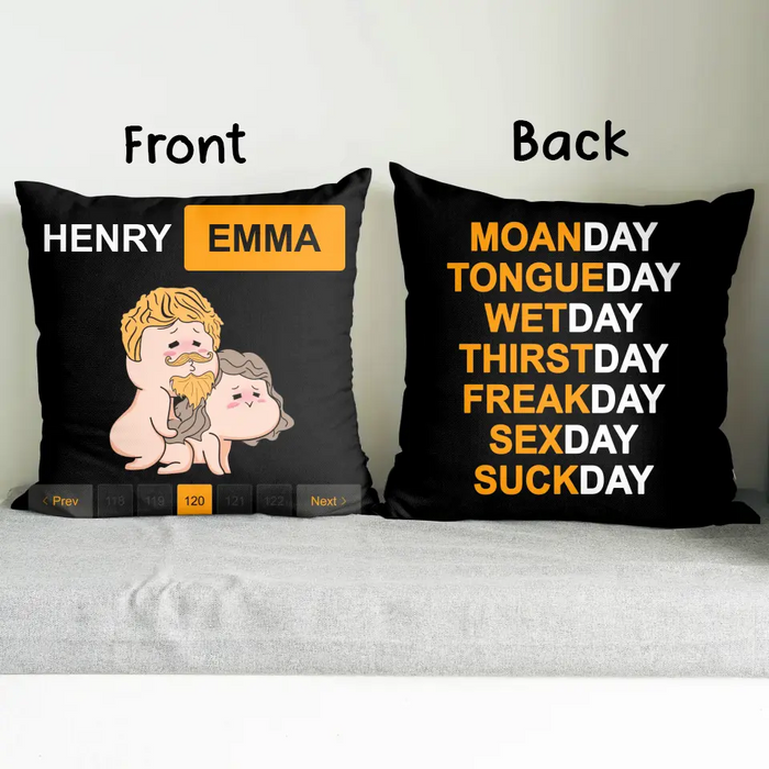 Custom Personalized Couple Pillow Cover - Best Gift Ideas For Husband/ Wife/ Birthday/ Anniversary - Wetday Thirstday Freakday