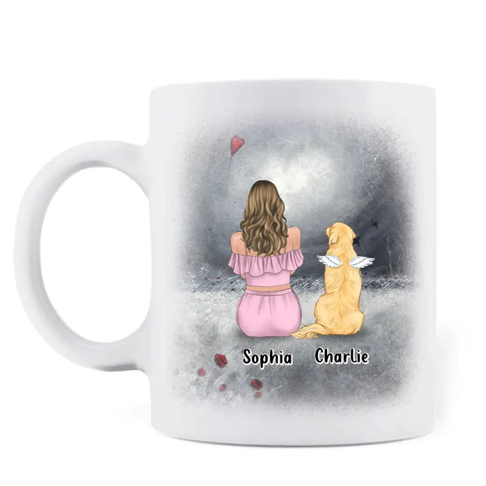 Custom Personalized Memorial Dog Mom Coffee Mug - Upto 4 Dogs - Memorial Gift Idea For Dog Owner - You Took My Heart With You To Heaven