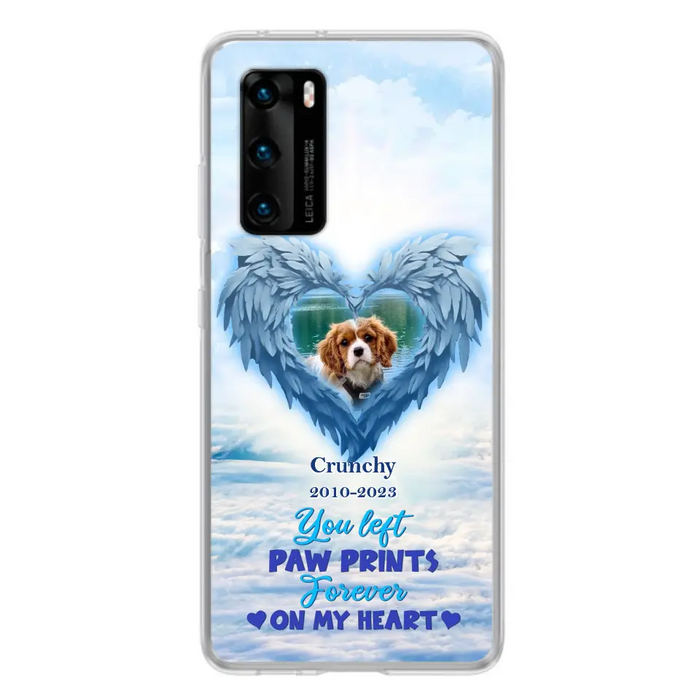 Custom Personalized Memorial Photo Phone Case - Memorial Gift Idea for Pet Owners - You Left Paw Prints Forever On My Heart - Case for Xiaomi/Huawei/Oppo