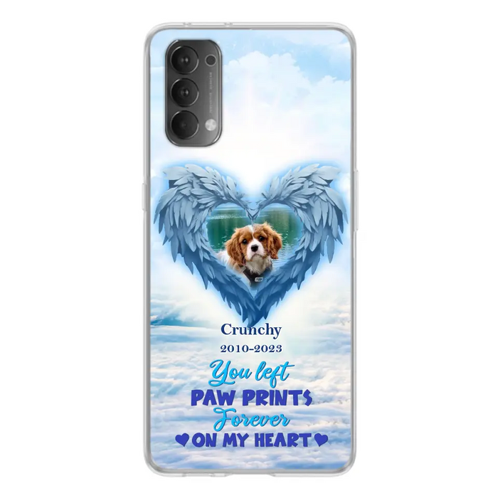 Custom Personalized Memorial Photo Phone Case - Memorial Gift Idea for Pet Owners - You Left Paw Prints Forever On My Heart - Case for Xiaomi/Huawei/Oppo