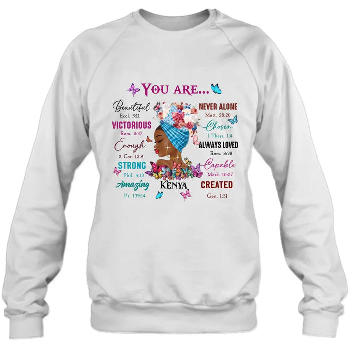 Personalized African American Girl Shirt/Hoodie - Gift Idea For Birthday/Friends - You Are Beautiful, Victorious