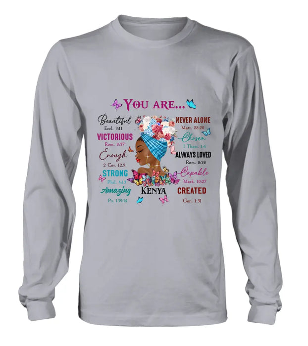 Personalized African American Girl Shirt/Hoodie - Gift Idea For Birthday/Friends - You Are Beautiful, Victorious