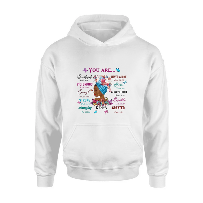 Personalized African American Girl Shirt/Hoodie - Gift Idea For Birthday/Friends - You Are Beautiful, Victorious