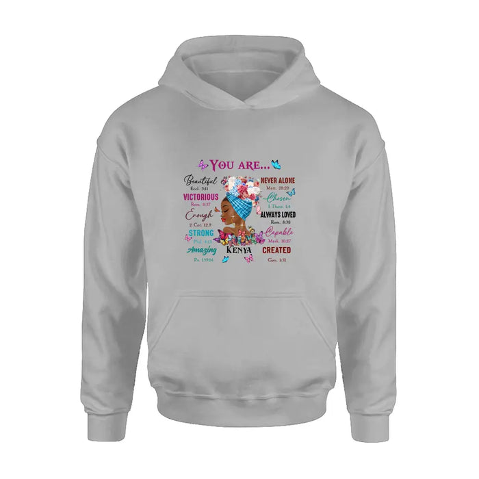 Personalized African American Girl Shirt/Hoodie - Gift Idea For Birthday/Friends - You Are Beautiful, Victorious