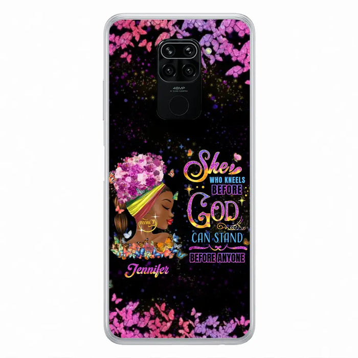 Custom Personalized Black Girl Phone Case - Gift Idea for Birthday/Friends - She Who Kneels Before God Can Stand Before Anyone - Case For Oppo/Xiaomi/Huawei