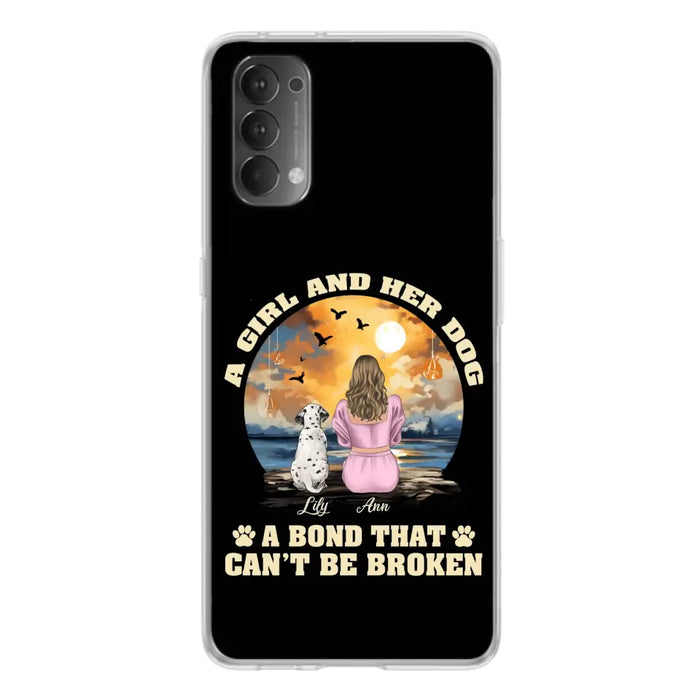 Custom Personalized Dog Mom Phone Case - Upto 4 Dogs - Gift Idea for Dog Owners - Case For Xiaomi/ Oppo/ Huawei - A Girl And Her Dog A Bond That Can't Be Broken