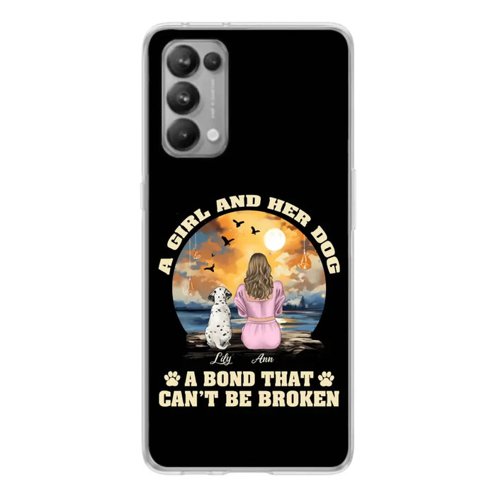 Custom Personalized Dog Mom Phone Case - Upto 4 Dogs - Gift Idea for Dog Owners - Case For Xiaomi/ Oppo/ Huawei - A Girl And Her Dog A Bond That Can't Be Broken