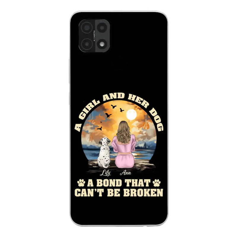 Personalized Dog Mom Phone Case - Up to 4 Dogs - Gift Idea for Dog Owners - Case For Xiaomi/ Oppo/ Huawei - A Girl And Her Dog A Bond That Can't Be Broken