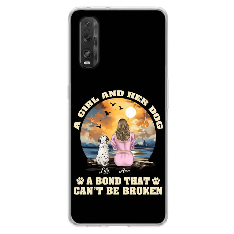 Personalized Dog Mom Phone Case - Up to 4 Dogs - Gift Idea for Dog Owners - Case For Xiaomi/ Oppo/ Huawei - A Girl And Her Dog A Bond That Can't Be Broken