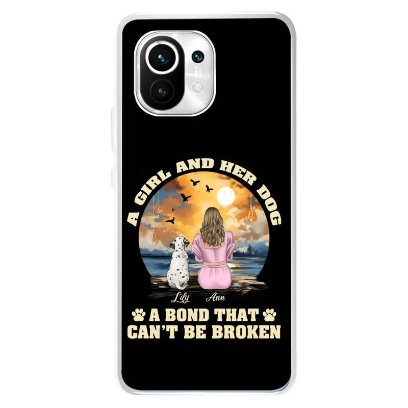 Personalized Dog Mom Phone Case - Up to 4 Dogs - Gift Idea for Dog Owners - Case For Xiaomi/ Oppo/ Huawei - A Girl And Her Dog A Bond That Can't Be Broken