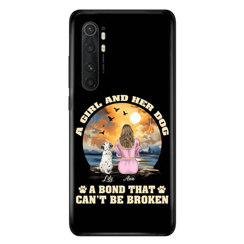 Personalized Dog Mom Phone Case - Up to 4 Dogs - Gift Idea for Dog Owners - Case For Xiaomi/ Oppo/ Huawei - A Girl And Her Dog A Bond That Can't Be Broken