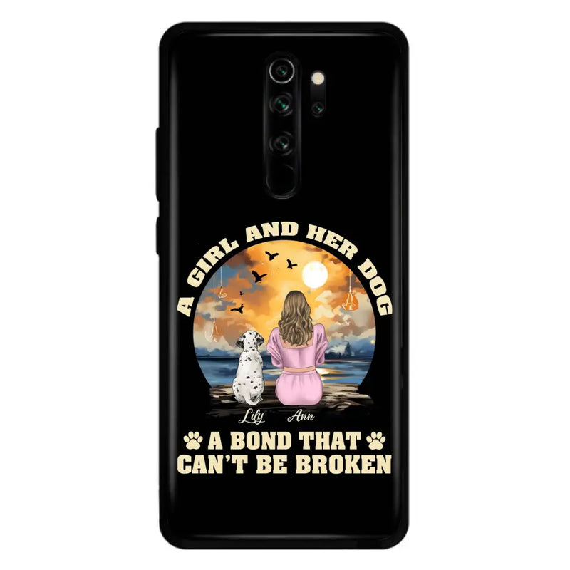 Personalized Dog Mom Phone Case - Up to 4 Dogs - Gift Idea for Dog Owners - Case For Xiaomi/ Oppo/ Huawei - A Girl And Her Dog A Bond That Can't Be Broken