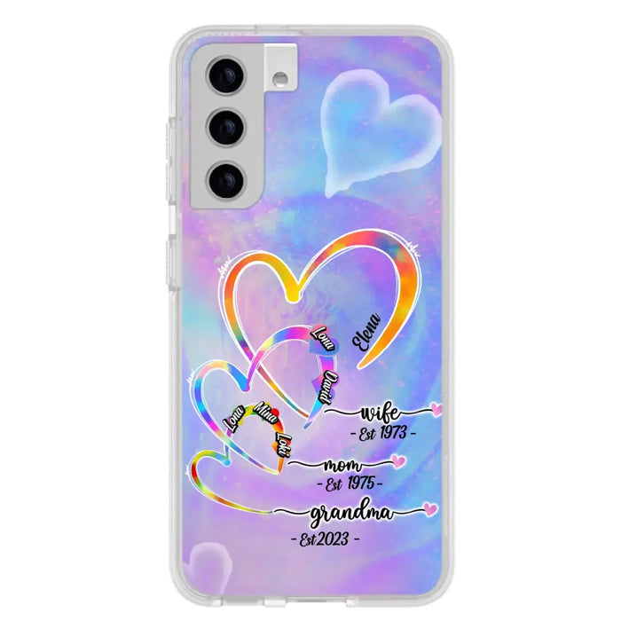 Personalized Mom Phone Case - Gift Idea For Mom/Grandma - Upto 4 Children/5 Grandchildren - Cases For iPhone/Samsung