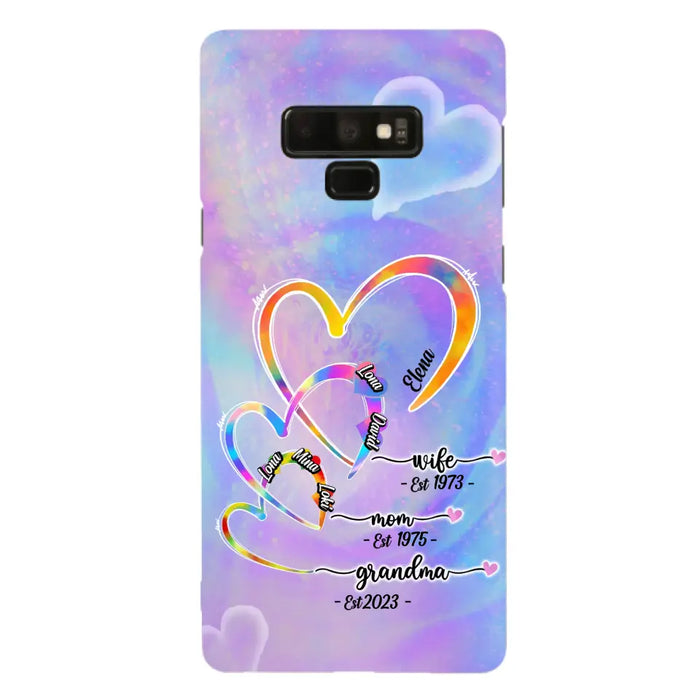 Personalized Mom Phone Case - Gift Idea For Mom/Grandma - Upto 4 Children/5 Grandchildren - Cases For iPhone/Samsung