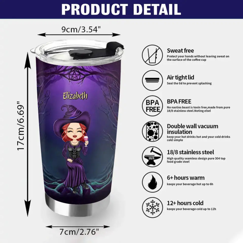 Personalized Witch Tumbler - Halloween Gift Idea for Witch Lovers - I'm A Sage Burning Crystal Collecting
