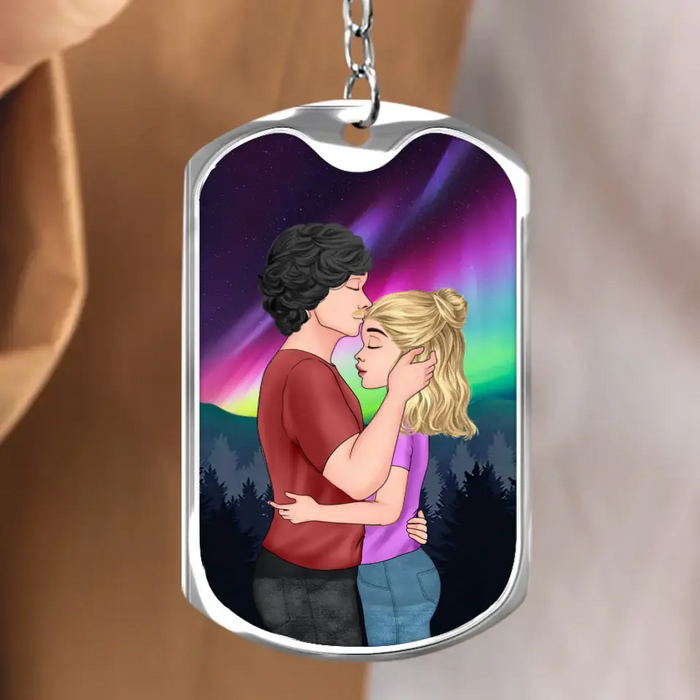 Custom Personalized Couple Aluminum Keychain - Gift Idea For Couple/Valentines Day - I Promise To Always Be By Your Side Or Under You Or On Top Of You...