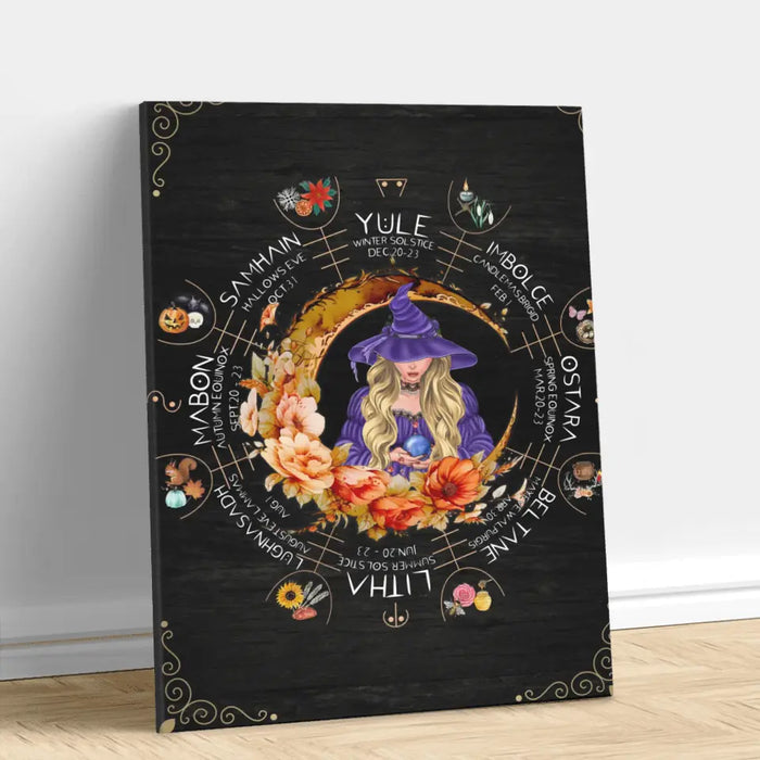 Custom Personalized Witch Vertical Canvas - Gift Idea For Halloween/Witch Lovers - Winter Solstice