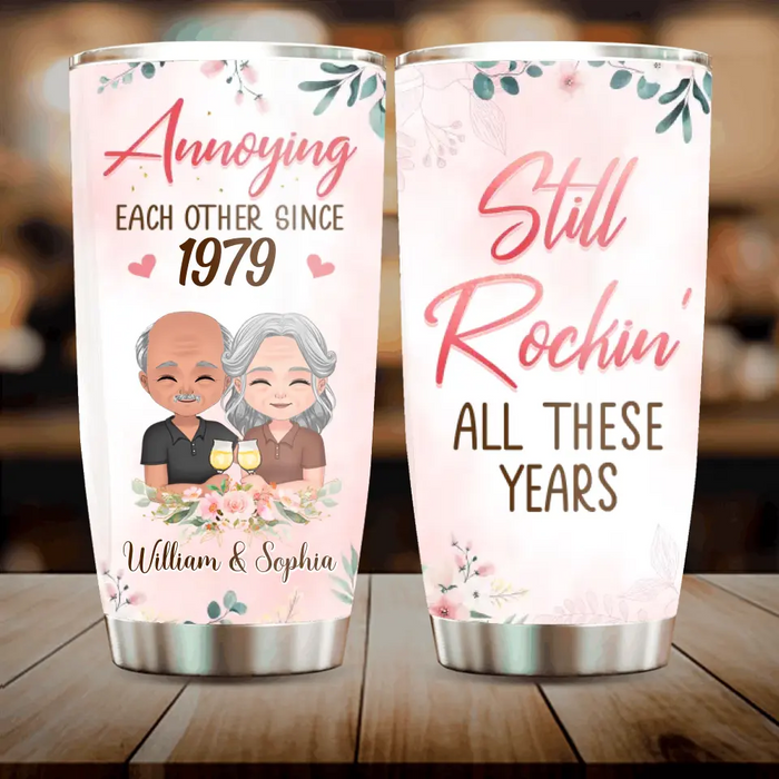 Custom Personalized Couple Tumbler - Gift Idea For Couple/Wedding Anniversary - Still Rockin' All These Years