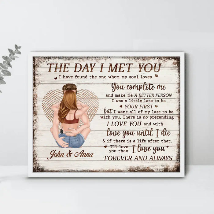 Custom Personalized Couple Horizontal Poster - Gift Idea For Couple/Valentines Day - The Day I Met You I Have Found The One Whom My Soul Loves