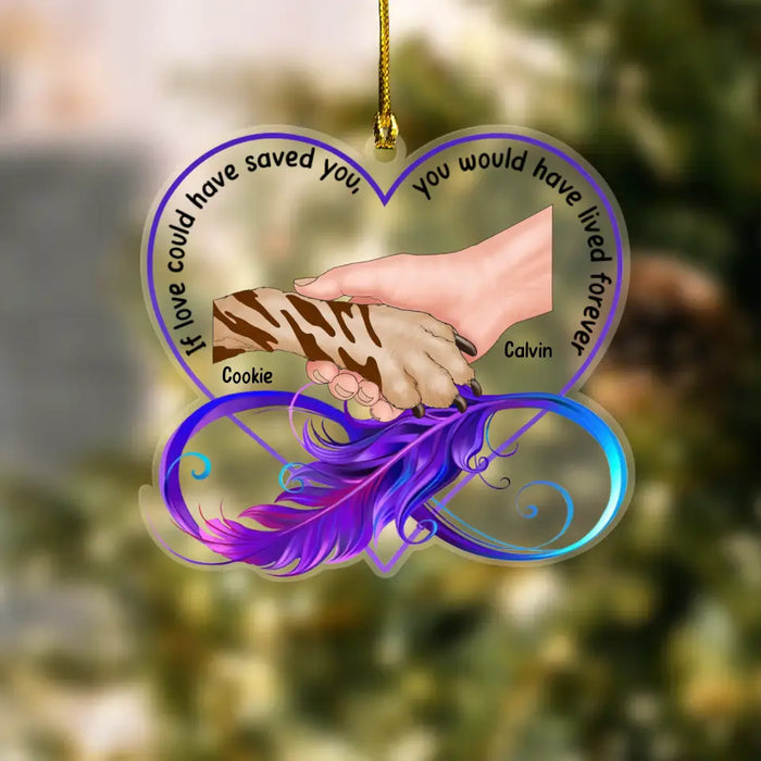 Personalized Memorial Dog Acrylic Ornament - Memorial Gift Idea For Dog Lovers/ Dog Owners - If Love Could Have Saved You, You Would Have Lived Forever