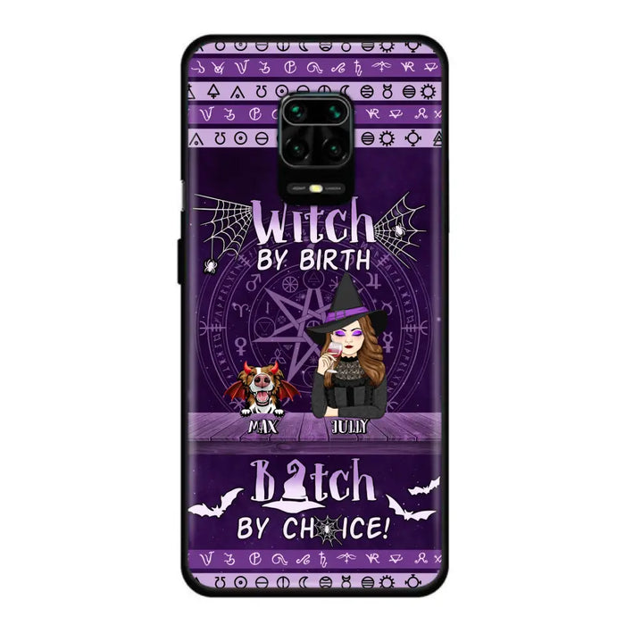 Custom Personalized Witch Phone Case - Halloween Gift Idea for Witch Lovers/Pet Lovers - Upto 3 Dogs/Cats - Witch By Birth Bitch By Choice - Case For Xiaomi/ Oppo/ Huawei
