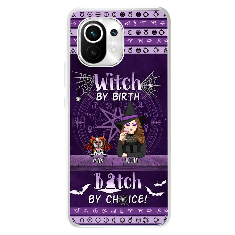 Personalized Witch Phone Case - Halloween Gift Idea for Witch Lovers/Pet Lovers - Up to 3 Dogs/Cats - Witch By Birth Bitch By Choice - Case For Xiaomi/Oppo/Huawei