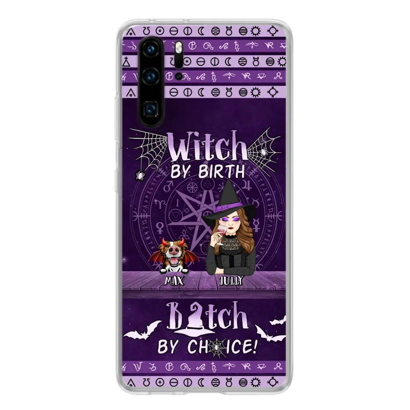 Personalized Witch Phone Case - Halloween Gift Idea for Witch Lovers/Pet Lovers - Up to 3 Dogs/Cats - Witch By Birth Bitch By Choice - Case For Xiaomi/Oppo/Huawei
