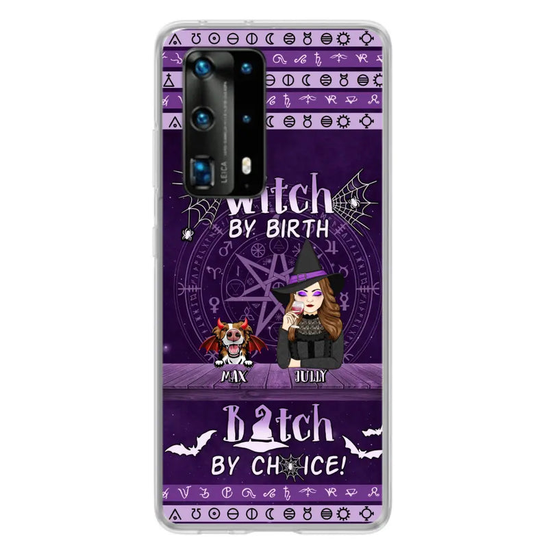 Personalized Witch Phone Case - Halloween Gift Idea for Witch Lovers/Pet Lovers - Up to 3 Dogs/Cats - Witch By Birth Bitch By Choice - Case For Xiaomi/Oppo/Huawei