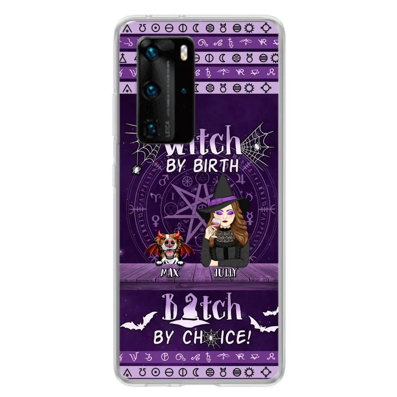 Personalized Witch Phone Case - Halloween Gift Idea for Witch Lovers/Pet Lovers - Up to 3 Dogs/Cats - Witch By Birth Bitch By Choice - Case For Xiaomi/Oppo/Huawei