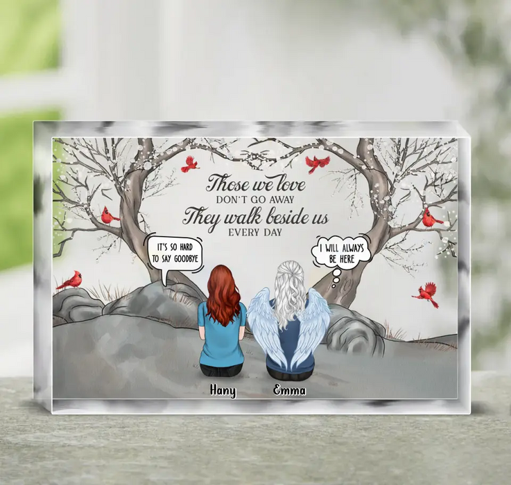 Custom Personalized Memorial Acrylic Plaque - Upto 6 People - Memorial Gift Idea for Family - Those We Love Don't Go Away They Walk Beside Us Every Day