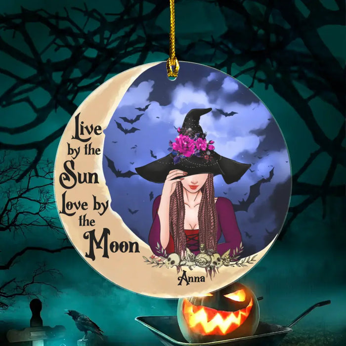 Custom Personalized Witch Circle Wooden/ Acrylic Ornament - Halloween Gift Idea - Witch By Nature Bitch By Choice