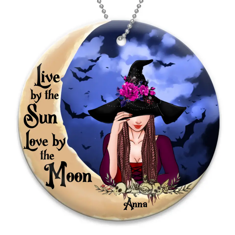 Personalized Witch Circle Wooden/Acrylic Ornament - Halloween Gift Idea - Witch By Nature Bitch By Choice