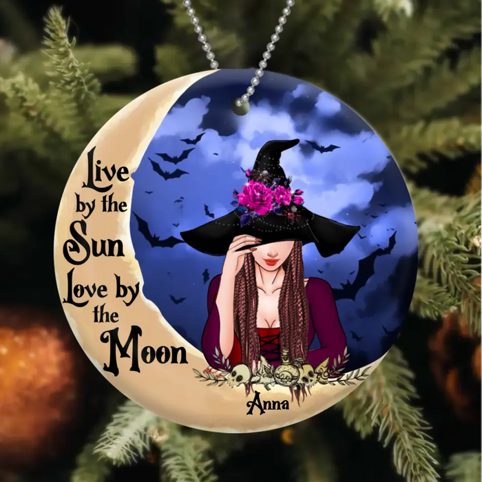 Custom Personalized Witch Circle Wooden/ Acrylic Ornament - Halloween Gift Idea - Witch By Nature Bitch By Choice