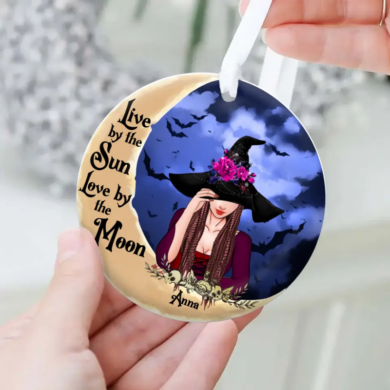 Personalized Witch Circle Wooden/Acrylic Ornament - Halloween Gift Idea - Witch By Nature Bitch By Choice