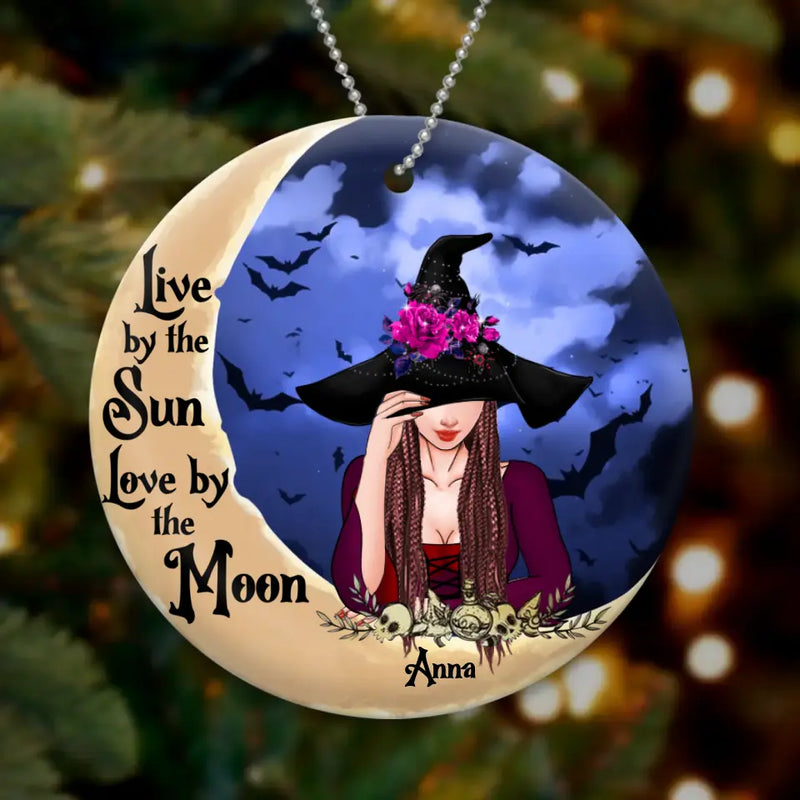 Personalized Witch Circle Wooden/Acrylic Ornament - Halloween Gift Idea - Witch By Nature Bitch By Choice