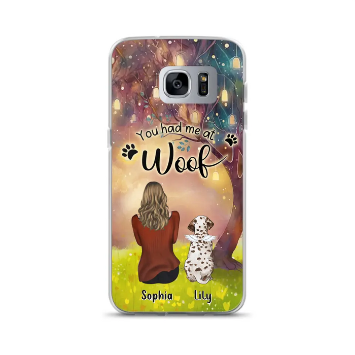 Custom Personalized Memorial Dog Mom Phone Case - Upto 3 Dogs - Memorial Gift Idea for Dog Lovers - You Had Me At Woof