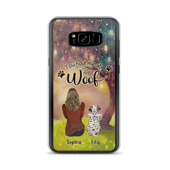 Custom Personalized Memorial Dog Mom Phone Case - Upto 3 Dogs - Memorial Gift Idea for Dog Lovers - You Had Me At Woof