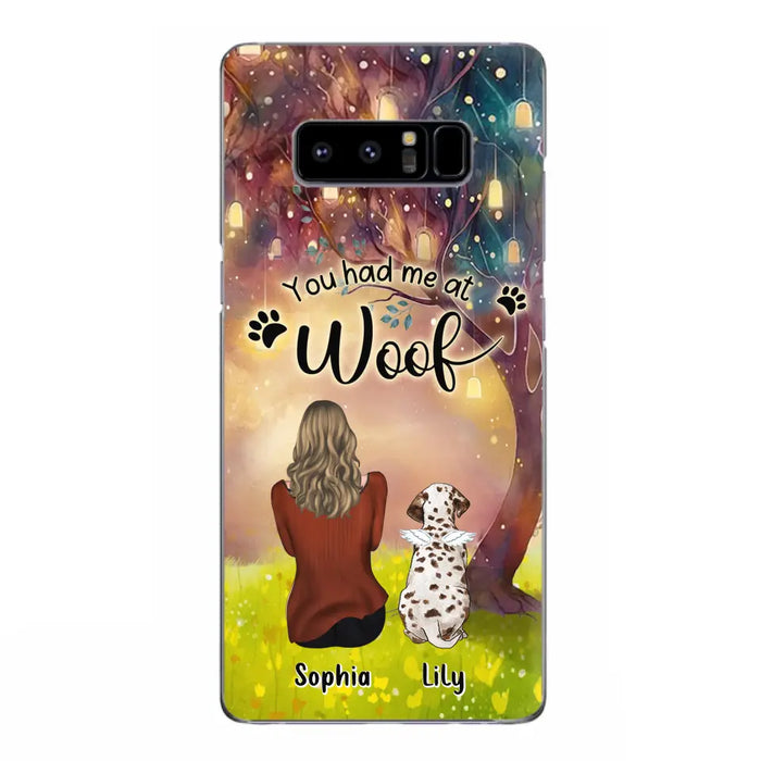 Custom Personalized Memorial Dog Mom Phone Case - Upto 3 Dogs - Memorial Gift Idea for Dog Lovers - You Had Me At Woof