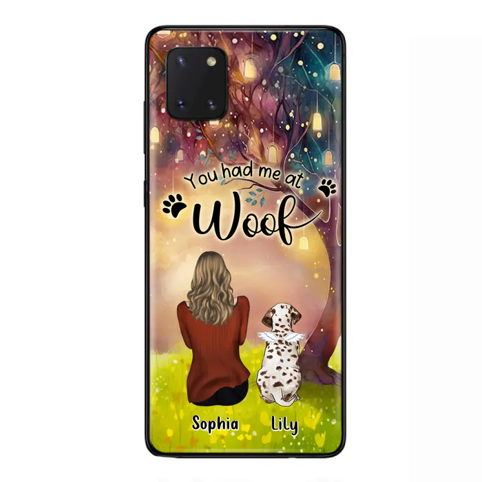 Custom Personalized Memorial Dog Mom Phone Case - Upto 3 Dogs - Memorial Gift Idea for Dog Lovers - You Had Me At Woof