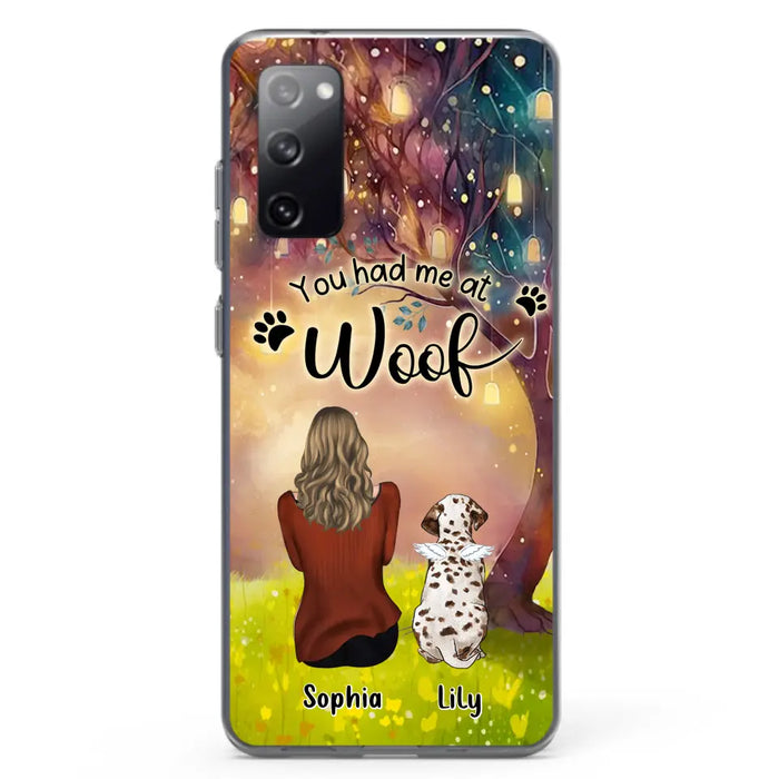 Custom Personalized Memorial Dog Mom Phone Case - Upto 3 Dogs - Memorial Gift Idea for Dog Lovers - You Had Me At Woof