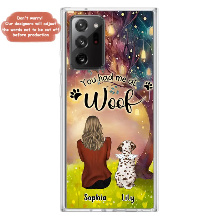 Custom Personalized Memorial Dog Mom Phone Case - Upto 3 Dogs - Memorial Gift Idea for Dog Lovers - You Had Me At Woof