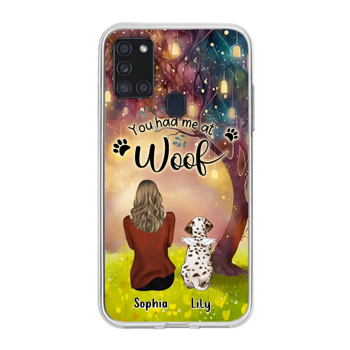 Custom Personalized Memorial Dog Mom Phone Case - Upto 3 Dogs - Memorial Gift Idea for Dog Lovers - You Had Me At Woof