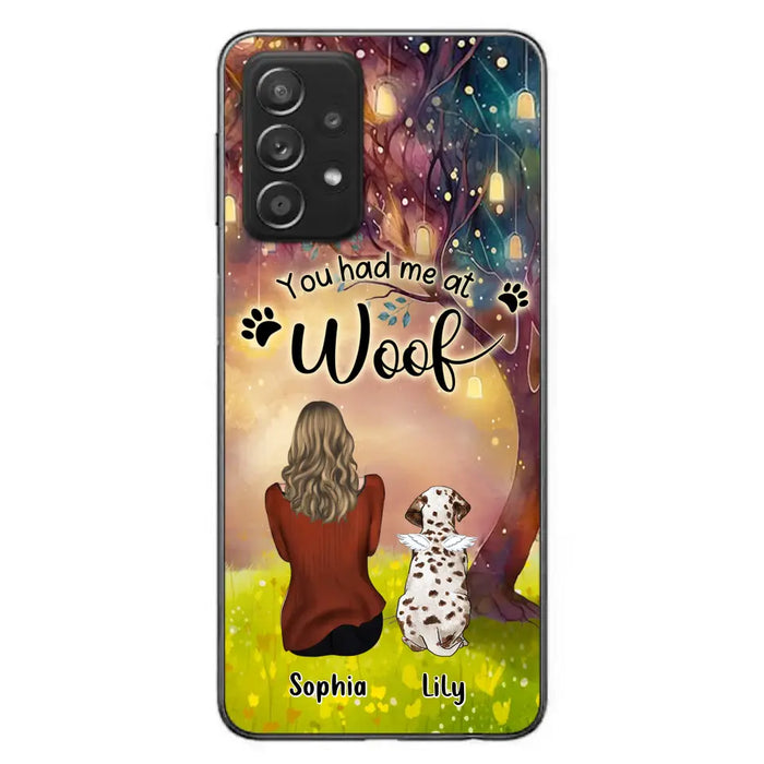 Custom Personalized Memorial Dog Mom Phone Case - Upto 3 Dogs - Memorial Gift Idea for Dog Lovers - You Had Me At Woof