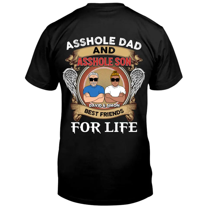 Personalized Dad And Son Shirt/Hoodie - Gift Idea For Dad from Son - Asshole Dad And Asshole Son Best Friends For Life