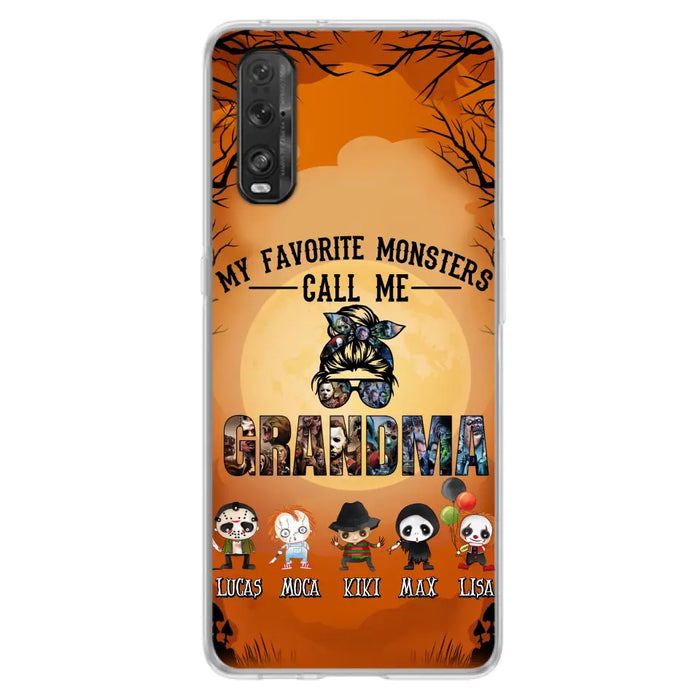 Personalized Halloween Phone Case - Halloween Gift Idea for Halloween - Upto 5 Characters - My Favorite Monsters Call Me Grandma - Case For Oppo/Xiaomi/Huawei