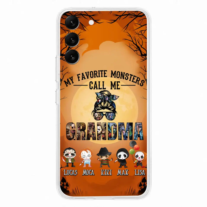 Personalized Halloween Phone Case - Halloween Gift Idea for Halloween - Upto 5 Characters - My Favorite Monsters Call Me Grandma - Case For iPhone/Samsung