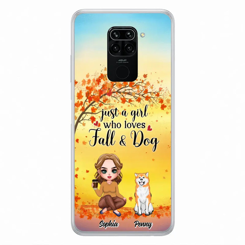 Personalized Dog Mom Phone Case - Gift Idea For Dog Lovers/Autumn Gift - Up to 4 Dogs - Just A Girl Who Loves Fall & Dogs - Case For Xiaomi/ Oppo/ Huawei